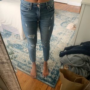 High-rise slim straight jeans